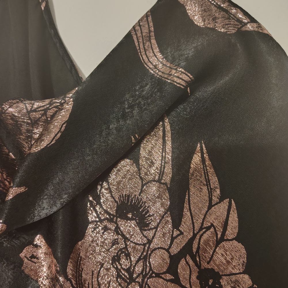 Midnight Bakery Luxurious Black and Pink Floral Chemise / Pijama Size M - Picture 9 of 16